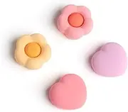 GeekShare Silicone Game Console Thumb Grip Caps, Joystick Cover Compatible with Switch/OLED/Switch Lite,4PCS - Heart & Flower (Pink)