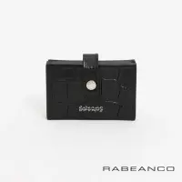 在飛比找momo購物網優惠-【RABEANCO】真皮鱷魚紋多層卡片夾(黑)