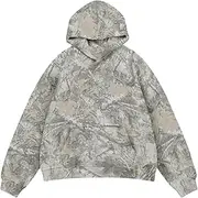 [LaurelTree] Y2K Oversized Leopard Print Hoodie Cheetah Print Sweatshirt Trendy Y2K Style Vintage Hoodie for Women