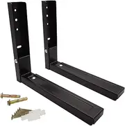 IMSurQltyPrise Universal Microwave Shelf Bracket Wall Mount Kit, Arms Extend & Foldable Fit for Most of Microwaves, Black - 1 Pair