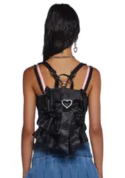 [Sugar Thrillz] Preppy Plot Mini Backpack - Black