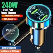 Fast Car Charger 2 USB Port Universal Socket Adapter For iphone 240W Hot