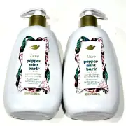 2 Pk Dove Pepper Mint Bark Limited Edition Candy Chocolate Scent Hand Wash 12oz