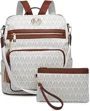 [MKP COLLECTION] Women Fashion Backpack Purse Convertible Large Ladies Rucksack Travel Shoulder Bags Handbag Set w/Tassel 2pcs
