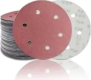 20 Pack 9 Inch 6 Hole 60 Grit Hook-and-Loop Sanding Discs - Aluminum Oxide Sander Disc Grinding Abrasive Sandpaper for ‎9" Powe Drywall Sander.