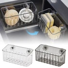 Kitchen Organizer Sponge Holder Soap Drying Rack Self Adhesive Sink Drain Racks