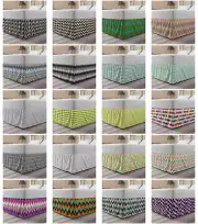 Ambesonne Chevron Zigzag Bedskirt Elastic Wrap Around Skirt Gathered Design
