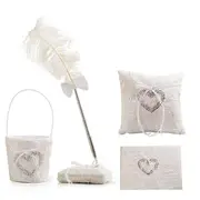4Pcs/Set Square Ring Pillow For Wedding Party Decorations