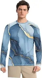 [Caihoyu] Shirts Summer UPF 50+ Quick Drying Round Neck Sun Shirt for Men Long Sleeve Beach