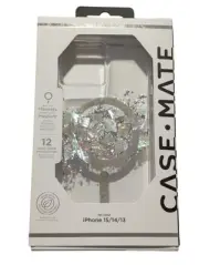 J7. Case-Mate Karat Touch of Pearl with MagSafe Case For iPhone 15/14/13, Clear