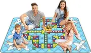 Krujecnt Outdoor Play Mat - Waterproof Outdoor Blanket - Foldable Multifunctional Chess Carpet Mat with Chess Pieces for Family Party Board Game for Beach Camping