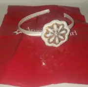 New American Girl Doll HOLIDAY HEADBAND White with Flower for Girls Sparkle