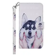Siberian Husky Pattern Colored Drawing Horizontal Flip Leather Case for Huawei P30 Lite, with Holder & Card Slots & Wallet & Lanyard