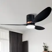 52 Inch Low Profile Ceiling Fan with Light and Remote, Quiet Dc Motor Flush Moun
