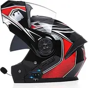 Bluetooth Full Face Helmet, Modular Motorcycle Helmet, DOT Approved Motocross Offroad Adult Youth Flip Up Front Helmet, Speaker with Microphone Headset Integrated Helmet
