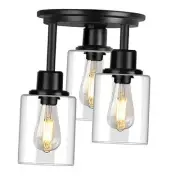 Semi Flush Mount Ceiling Light, 3-Light Close to Ceiling Light Fixtures,