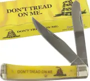 Rough Rider Don't Tread on Me Yellow Smooth Trapper Pocket Knife RR1381 Snake