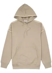 Helmut Lang Taped Hooded Cotton Sweatshirt - Beige - S S