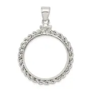 Sterling Silver Wideband Distinguished Coin Jewelry Polished Rope 26.4 X 1.8mm Susan B. Anthony Screw Top Bezel Pendant