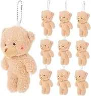Generic 10pcs Small Bear Plush Keychain for Bags and Backpacks Cute Stuffed Bear Pendant for Crafts Car Keychains Kids and Adults