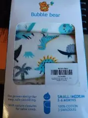 New 3 Bubble Bear S/M Small/Medium Original Swaddle Blanket Sleep Sack 7-14 LBS