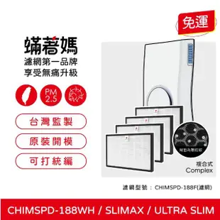 【蟎著媽】複合式濾網4入優惠組(適用 3M slimax ultra slim CHIMSPD-188WH CHIMSPD-188F 空氣清淨機)