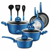 NutriChef NCCW12BLU Nonstick Kitchen Cookware Set