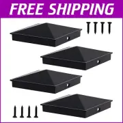 Matte Black Aluminum Pyramid Post Caps 4-Pack for 6x6 Nominal Wood Posts