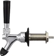 Onebom Beer Draft Faucet with 3`` Shank Kit & Tap Brush, Connect 3/16`` ID Tubing, Chrome Plated No Leaks for Fridge,Keg (3'' Shank)