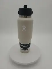 Hydro Flask Vacuum Insulated Wide Mouth Flex Straw Travel Bottle, 32oz, Oat Tan