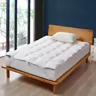 White Goose Feather down Bed Mattress Topper Full Size - Plush Fluffy Anchor Ba