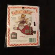 VTG 1995 Dimensions Wire Whimsy cross stitch ORNAMENTS KIT Flying Santa NEW 5"