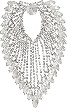 HOMSFOU Rhinestone Applique Patch for Clothing Handbag Decor Transparent Heart Shape Tassel Brooch Accessory Versatile Wear Resistant Design for Fashion DIY Projects