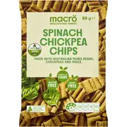 Macro Wholefoods Market Spinach Chickpea Chips 69g