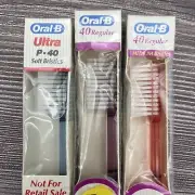 3 VTG Oral-B ULTRA P 40 Toothbrush 1988 USA Soft Regular Medium Head Bristles