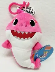 Nickelodeon Pinkfong Baby Shark Mommy Shark Plush Clip On Coin Purse/New