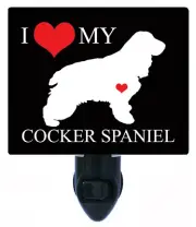 Dog Decorative Photo Night Light, I Heart My Cocker Spaniel