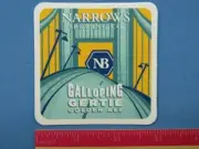 BEER STICKER ~ NARROWS Brewing Co Galloping Gertie Golden Ale ~ Tacoma, WASH.