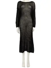 Black Knit Midi Dress