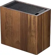 ENOKING XXL Acacia Wood Knife Holder – Large Universal Knife Block with Blade-Protecting Slots, Holds 26+ Knives, Scissors, and Sharpening Rods, Space-Saving Kitchen Storage Organizer