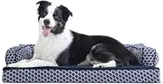 Furhaven Large Memory Foam Dog Bed Comfy Couch Plush & Decor Sofa-Style w/Removable Washable Cover - Diamond Blue, Large