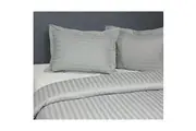 Silver Satin Stripe Tailored Quilt Cover Set by Jason