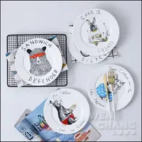 在飛比找樂天市場購物網優惠-北歐風動物卡通塗鴉餐盤 西餐盤 六種造型 Z082