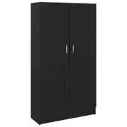 vidaXL Book Cabinet Black Engineered Wood Home Organiser Storage Bookshelf