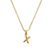 Culturesse 50cm Initial X Pendant 24K Gold Plated Necklace Fashion Jewellery