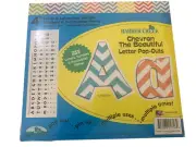 Barker Creek 255 Pop Out Pin Up 4" Letters Numbers Upper/Lower Case Chevron NEW