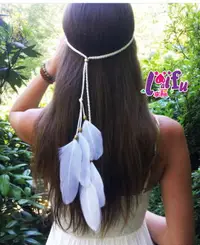 在飛比找樂天市場購物網優惠-來福頭飾，H729髮飾波西米亞印地安民族風嘻皮羽毛表演髮飾髮