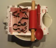 The Bakeshop Mixing Bowl & Cookie Cutter Rolling Pin & Spoon Set New