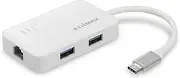 EDiMAX USB-C USB Hub with 3X USB 3.0 Ports and Gigabit Ethernet LAN Adapter, USB to RJ45 1000Mbps Network LAN Converter, Windows, MacBook Pro/Air, White, EU-4308