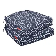 Outdoor Chair Cushions Set of 2,Thick 17x16x3 Inch (Pack of 2) Blue Geometry